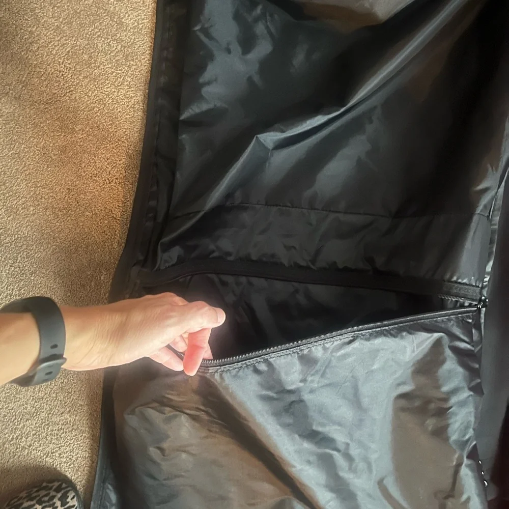 Black Garment bag suitcase travel for dresses or suits